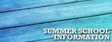 Wood slats with text Summer School Information